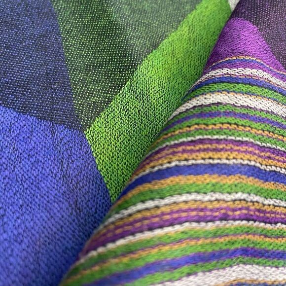 Girnar Shawl Scarf 100% New Wool Purple Green Grey Royal Blue Bronze 28” x 84” - Picture 7 of 9